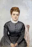 Portrait of a lady by Edward Killingworth Johnson, 1869, Watercolour with bodycolour, offered Mar 2017