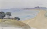 Study of the Cornish Coast Signed with a monogram Watercolour 19.5 x 30.5cm; 7¾ x 12in Provanence: Chomé Fine Art, Sherborne by Elizabeth Forbes, Watercolour, sold Mar 2017