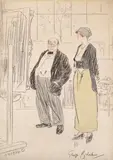 Viewing the artist~s work by George Belcher, Pencil and watercolour, sold Mar 2017