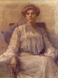 Portrait of Miss Dakin Signed and titled on a label verso Watercolour 89 x 66cm; 35 x 26in by Ethel Slade Gascoyne, Watercolour, sold Mar 2017