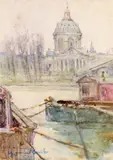 Institute de France by Lamorna Birch, 1890, Watercolour, sold Mar 2017