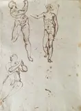 Studies of St John the Baptist carrying a crook and other by Cherubino Alberti, Pen and brown ink, sold Mar 2017