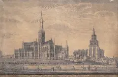 A Northeast perspective view of the by John Baptist Jackson, engraving, sold Mar 2017