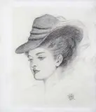 Portrait of the Artist~s wife by Walter John Knewstub, Pencil, sold Mar 2017