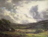 Cattle on the Yorkshire moors Signed Oil by Charles Knight, Oil on canvas, offered Dec 2016