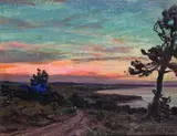 Twilight, coast of Maine, USA Signed Oil on panel 23 x 28cm ++Good condition by Howard Russell Butler, Oil on panel, offered Dec 2016