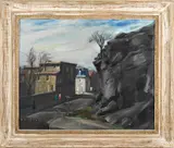 titled Church Street by Francis Speight, oil on canvas, sold Oct 2020