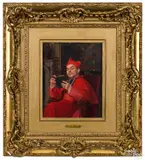 seated cardinal by Emile Meyer, oil on panel, sold Oct 2020