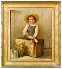 of a street urchin by Karl Witkowski, oil on canvas, sold Oct 2020