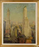cityscape by Louis Aston Knight, oil on canvas, sold Oct 2020