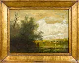 bucolic landscape by Arthur Parton, oil on canvas, sold Oct 2020