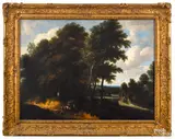 landscape with figures walking down a path by Jacob van Ruisdael, oil on canvas, sold Oct 2020