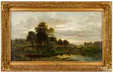 landscape with cows by Carl Philipp Weber, oil on canvas, sold Oct 2020