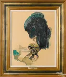 and wash illustration by Frank Schoonover, charcoal, sold Oct 2020
