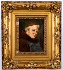 of a monk by Georg Roessler, oil on panel, sold Sep 2020