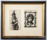 sketches of Christ by Eugene Berman, ink and watercolor, sold Aug 2020