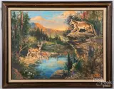 on artistboard landscape by H. Weston Taylor, oil, sold Aug 2020