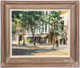 street scene by Peter Hayward, oil on canvas, sold Aug 2020