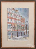 street scene by Pearl Slobodian, watercolor, sold Aug 2020