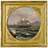 coastal scene by Thomas Birch, oil on canvas, sold Jun 2020