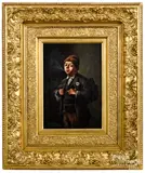 of a boy smoking by Henry Sumner Watson, oil on canvas, offered Jun 2020
