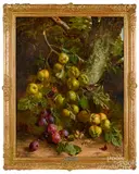still life with apples by William Hughes, oil on canvas, sold Jun 2020