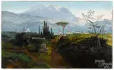 Italianate landscape by James F. Gookins, oil on canvas, sold Jun 2020