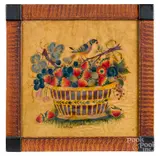 theorem of a basket of fruit by David Y. Ellinger, oil on velvet, sold Jun 2020