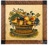 theorem of a basket of fruit by David Y. Ellinger, oil on velvet, sold Jun 2020