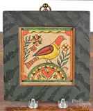 fraktur by David Y. Ellinger, watercolor, sold Jun 2020