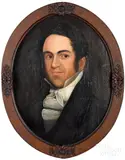 portrait of E.G. Morris of Boston by Ethan Allen Greenwood, oil on panel, sold Jun 2020