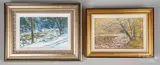 works Above the Mill and Downstream Tranquility both by Robert Seufert, oil on canvas, sold Apr 2020