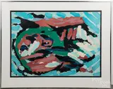 Flying Head Over Ocean by Karel Appel, serigraph, sold Apr 2020