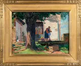 landscape by Richard Evett Bishop, oil on board, sold Apr 2020