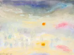 Marsh and Sea by Jules Olitski, 1998, watercolor and gouache on rag paper, sold Sep 2021