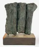 Untitled (Undulating Folds) by Seena Donneson, bronze with applied green patina on wood base, sold Sep 2021