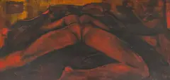 Untitled (Laying Nude) by Geoffrey Holder, oil on canvas, sold Sep 2021