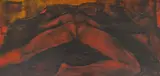 Untitled (Laying Nude) by Geoffrey Holder, oil on canvas, sold Sep 2021