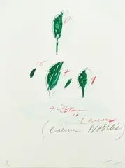 Untitled by Cy Twombly, lithograph and collotype on Fabiano Bütten paper, sold Sep 2021