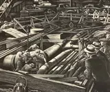 Untitled (Pipeline Construction in New York City) by Edward Arthur Wilson, 1941, lithograph, sold Oct 2021