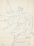 Portrait of Elsa Peretti by Joe Eula, c.1975, graphite on paper, sold Oct 2021