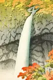 Kegon Waterfall at Nikko by Kawase Hasui, woodblock print, sold Nov 2021