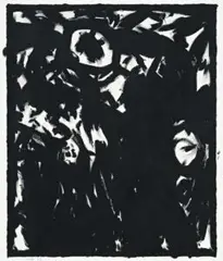 Drawing by Peter Booth, 1977, gouache on paper, sold Aug 2009