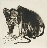 Baboon Ii by Brett Whiteley, 1977, sugarlift aquatint and drypoint, sold Aug 2009