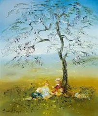 Gathering Under A Jacaranda by David Boyd, oil on canvas, sold Aug 2009