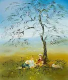 Gathering Under A Jacaranda by David Boyd, oil on canvas, sold Aug 2009