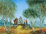 The Miners by Pro Hart, oil on board, sold Aug 2009