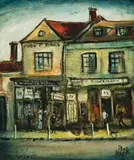 Early Rundle Street by Pro Hart, 1981, oil on canvas, offered Aug 2009
