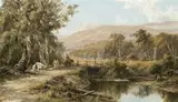 A Camp Near The Dandenong Ranges by James Curtis, oil on canvas, sold Aug 2009