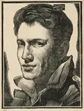 Self Portrait by Murray Griffin, 1932, linocut, sold Aug 2009